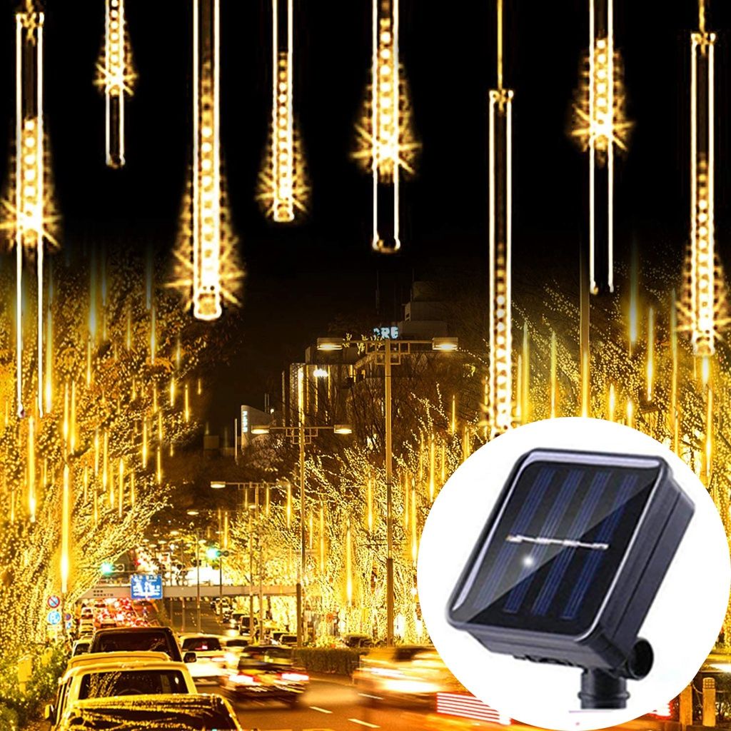 Solar Meteor Shower Rain Lights Tube Lamp Outdoor Garden Home Curtains ...
