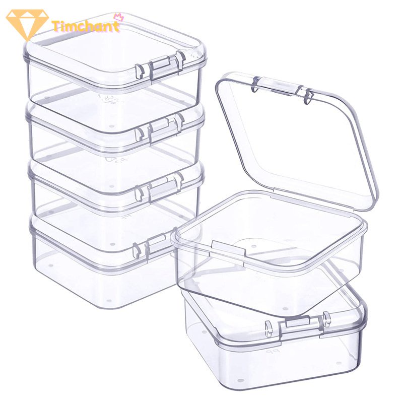 In Stock 6Pcs Set Mini Plastic Clear Jewelry Box for Jewelry, Small Items, Beads Jewelry Storage