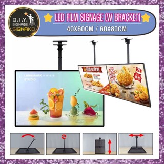 LED Film Signage (w/ Bracket) / Menu Display Light Box Promo Logo Sign ...
