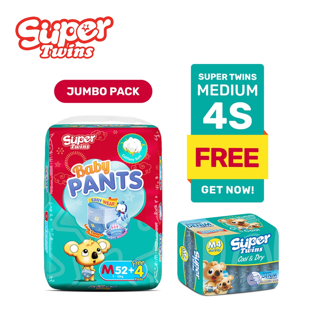 Super Twins Baby Diaper Pants M 52s