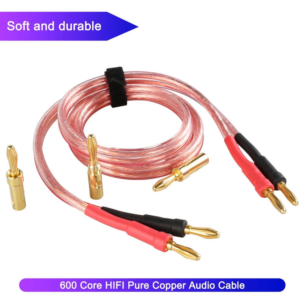 1PCS DIY HiFi Speaker Audio Cable Amplifier OxygenFree Copper Speakon