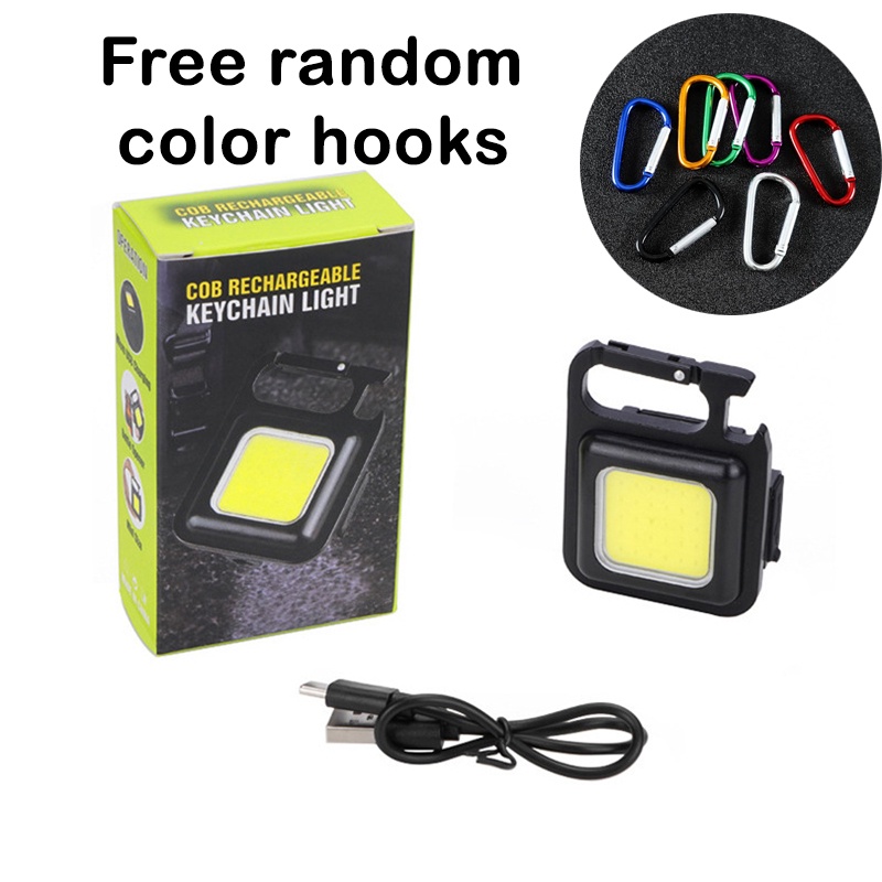 Multifunctional Usb Rechargeable Cob Work Lamp Mini Keychain Led Light For Outdoor Camping 9288