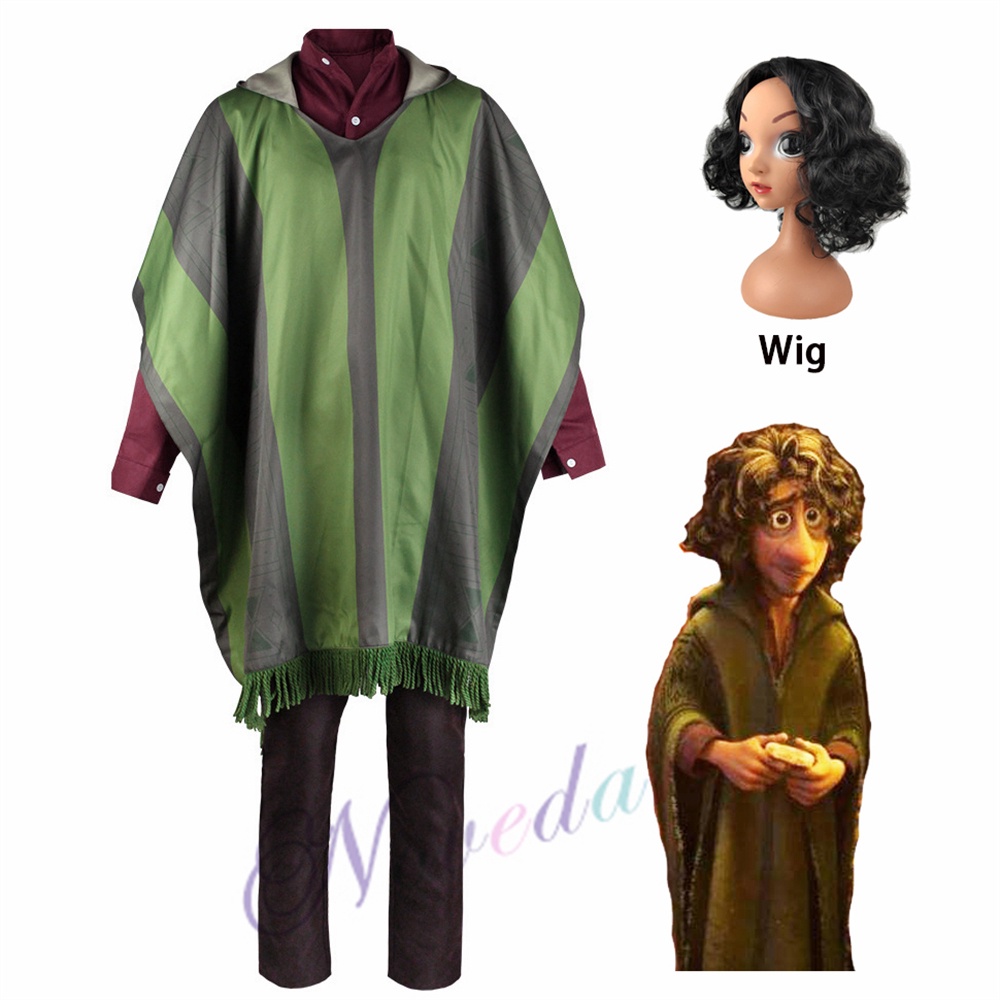 Adult Kids Encanto Bruno Madrigal Cosplay Costume Wig Camiseta T