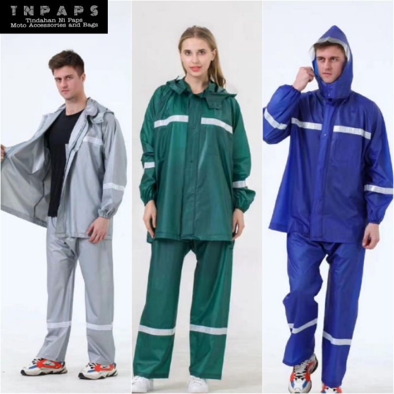 Raincoat 100% waterproof TERNO KAPOTE Reflectorize Rain Coat | Shopee ...