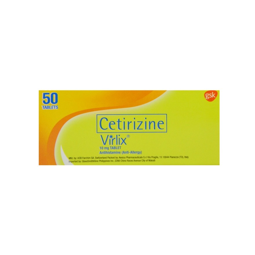 VIRLIX Cetirizine 10mg FilmCoated Tablet Sold per piece Shopee