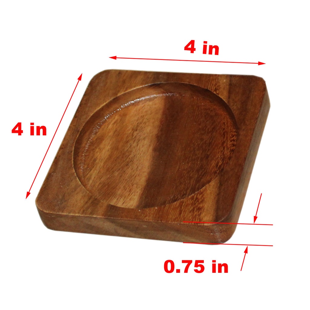 Square Wooden Coaster 0.75x4x4 inches - 6 pcs | Shopee Philippines