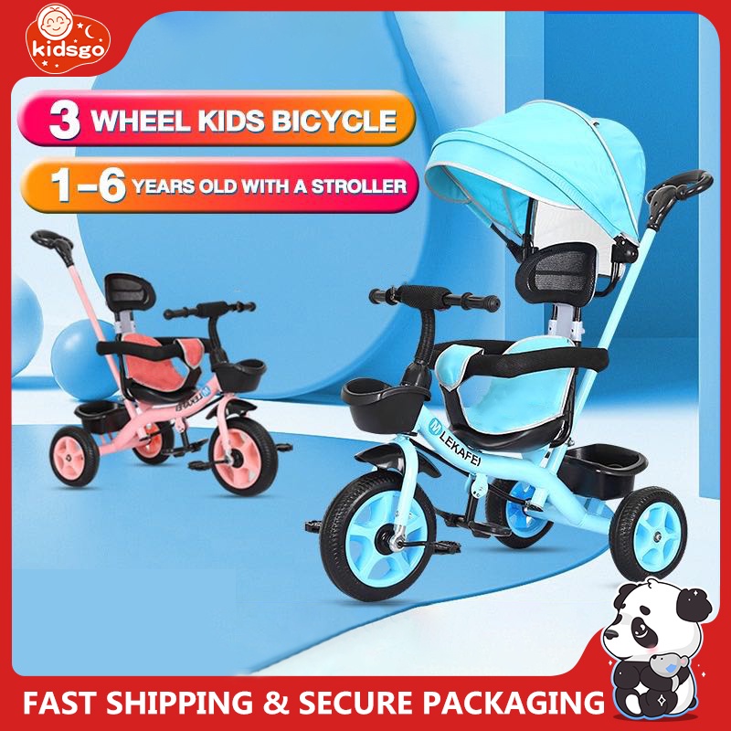 【Shipping Discount】Stroller Bike For Kids Girls/Boys 3 Wheels Trolley