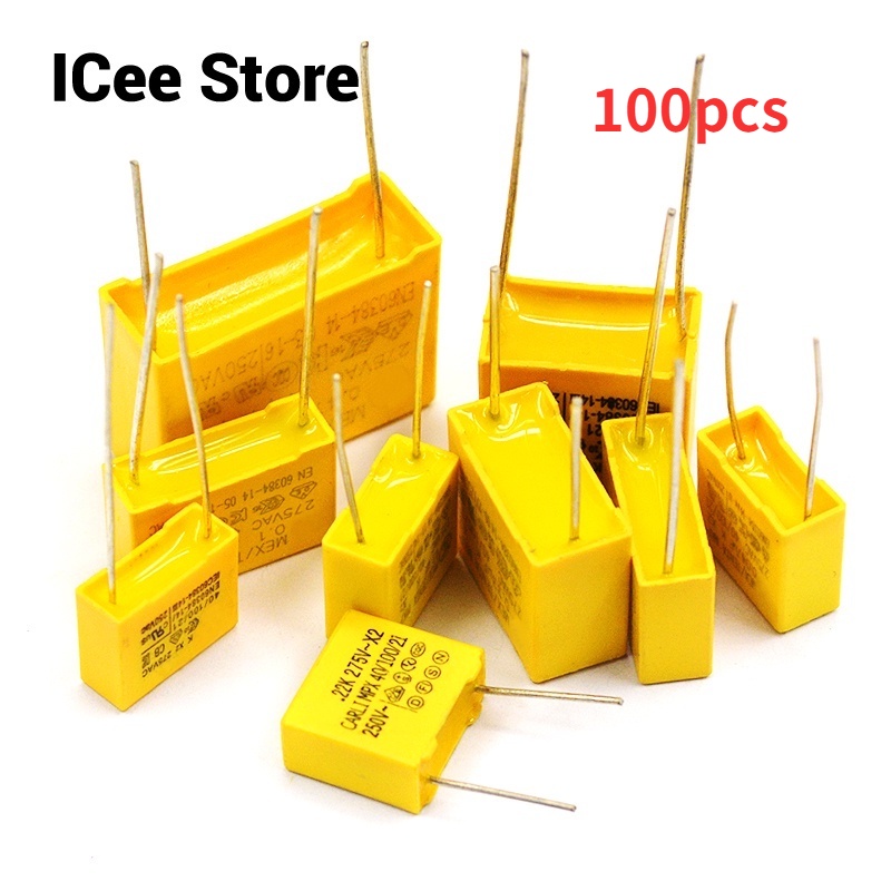 100Pcs X2 Safety Capacitors P15 275V 0.1UF 0.15UF 0.22UF 0.33UF 0.47UF0