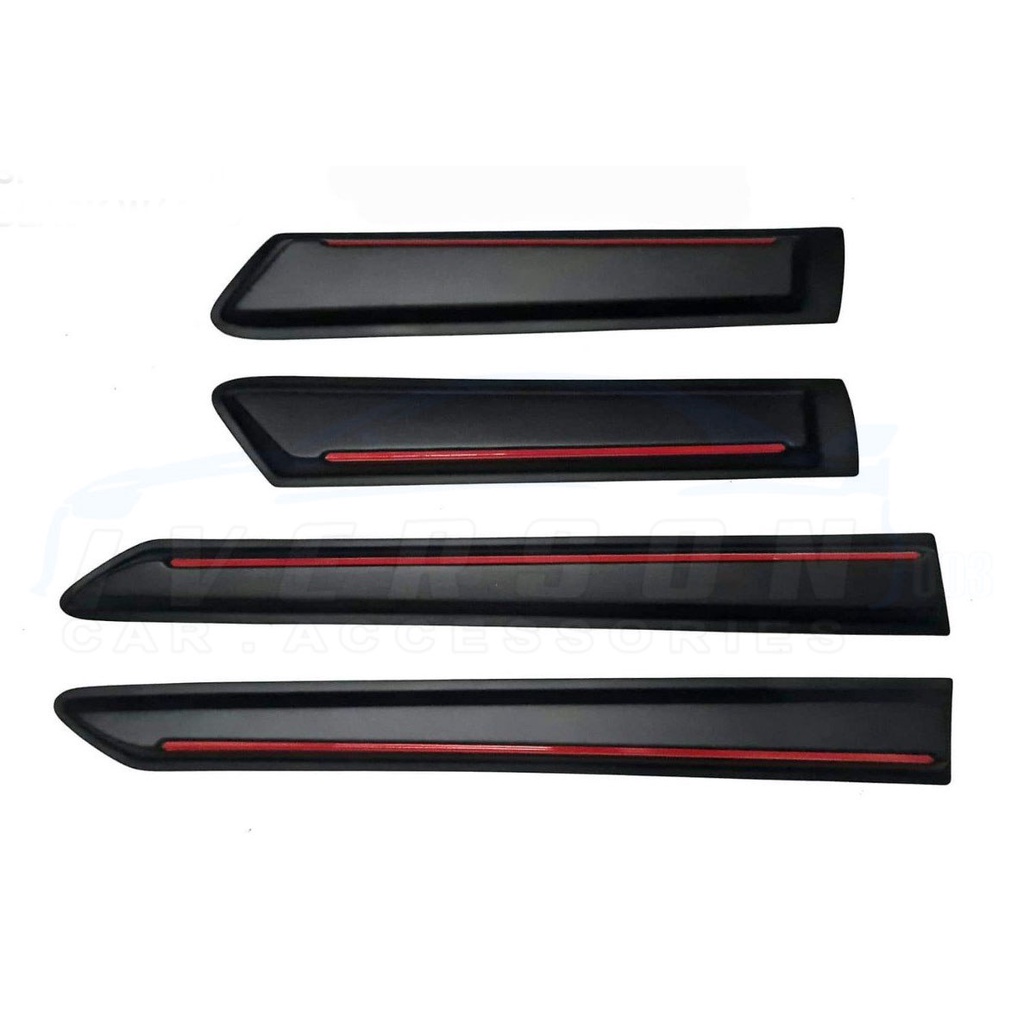 Black Body Side Moulding with Red Line for Toyota Hilux 2021 Shopee