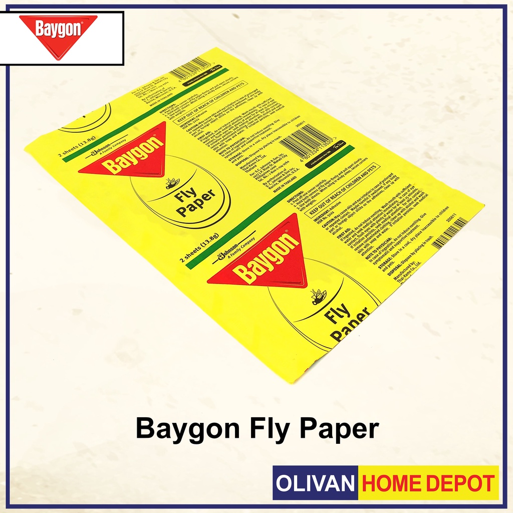 Baygon Fly Paper Kill Adhesive (2 sheets) | Shopee Philippines