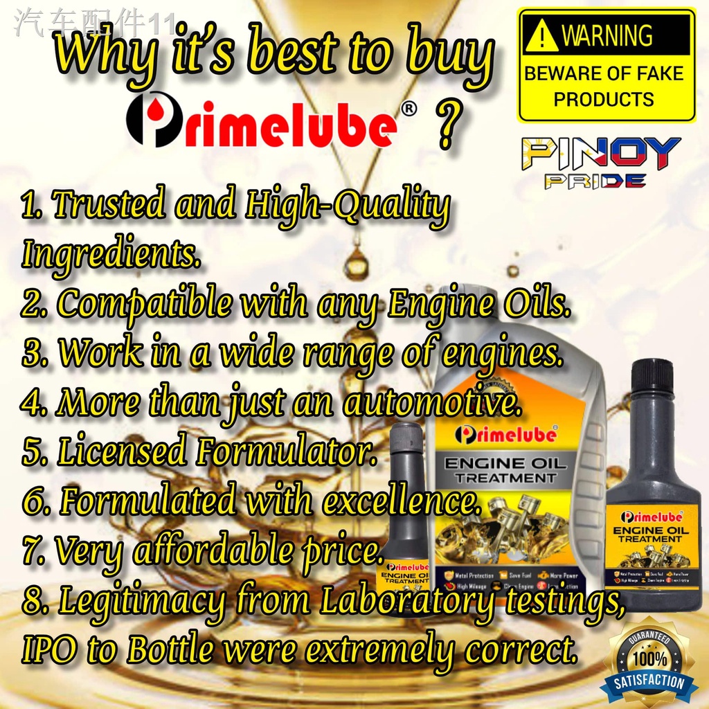 Pinoy PrimeLube Engine Oil Treatment or Engine Oil Additives 100ml Aero