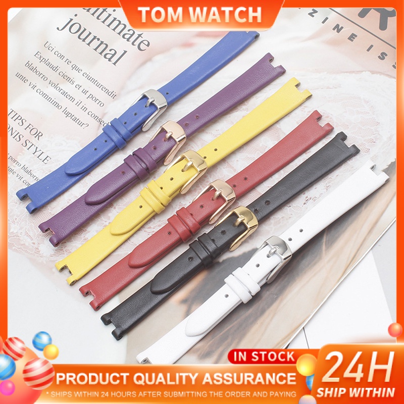 For TISSOT Strap 8mm 10mm 12mm Color Leather Watch Strap For T003.209 Series Notched Leather