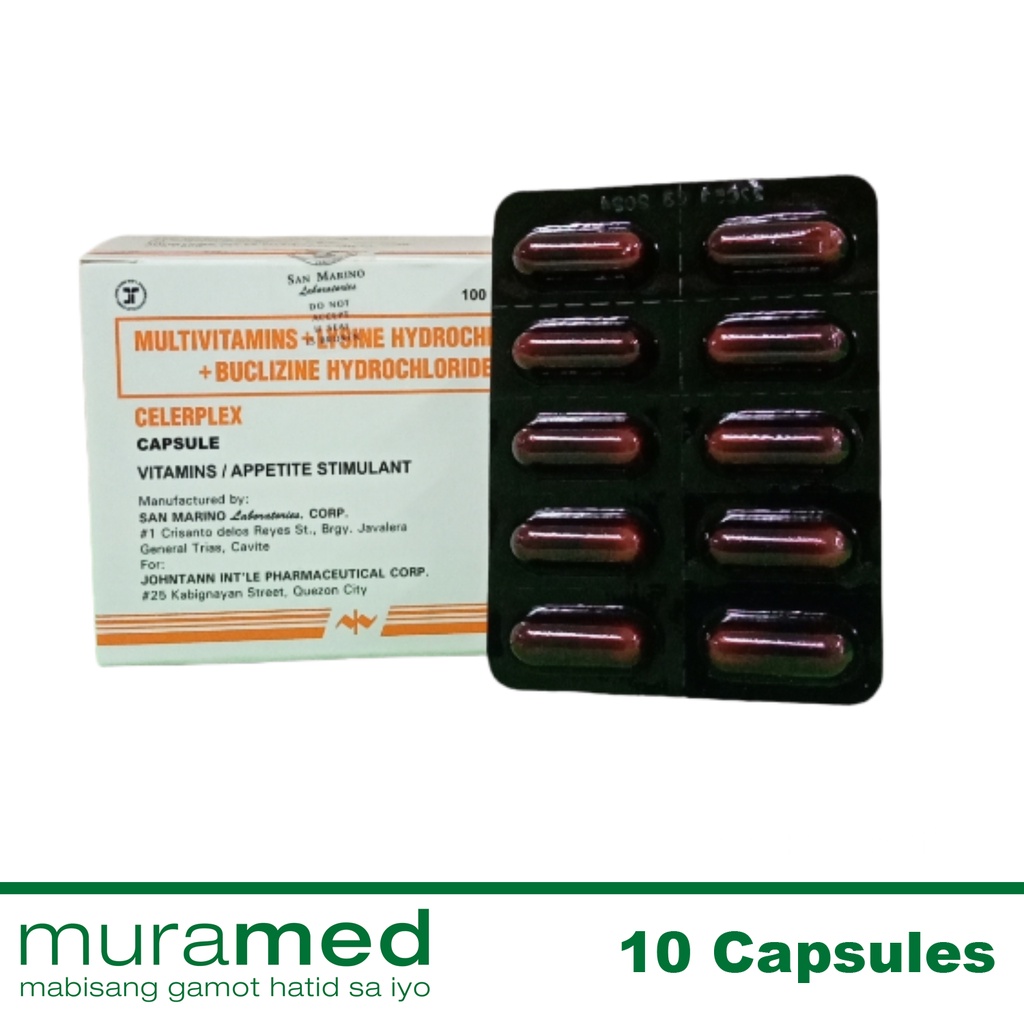 Celerplex Multivitamins + Lysine + Buclizine Capsule 10's Shopee Philippines