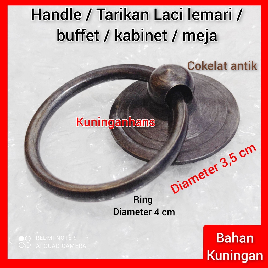 Drawer Pulls D 3.5cm ring D 4cm Antique Unique Drawer Pulls Table