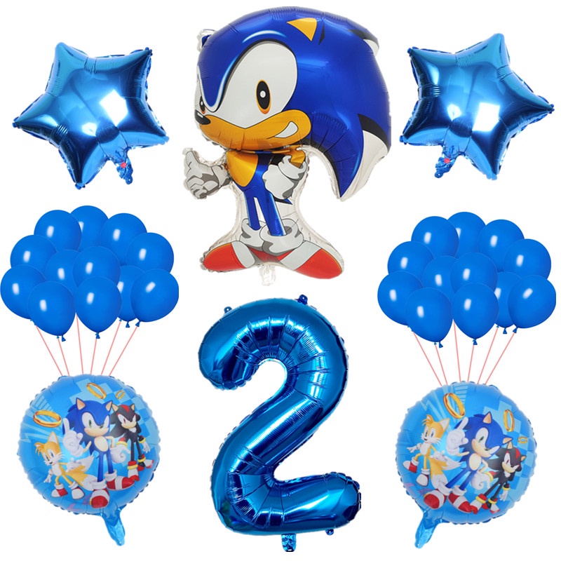 26pcs/set Sonic Theme Happy Birthday Balloon Party Decorations Set ...