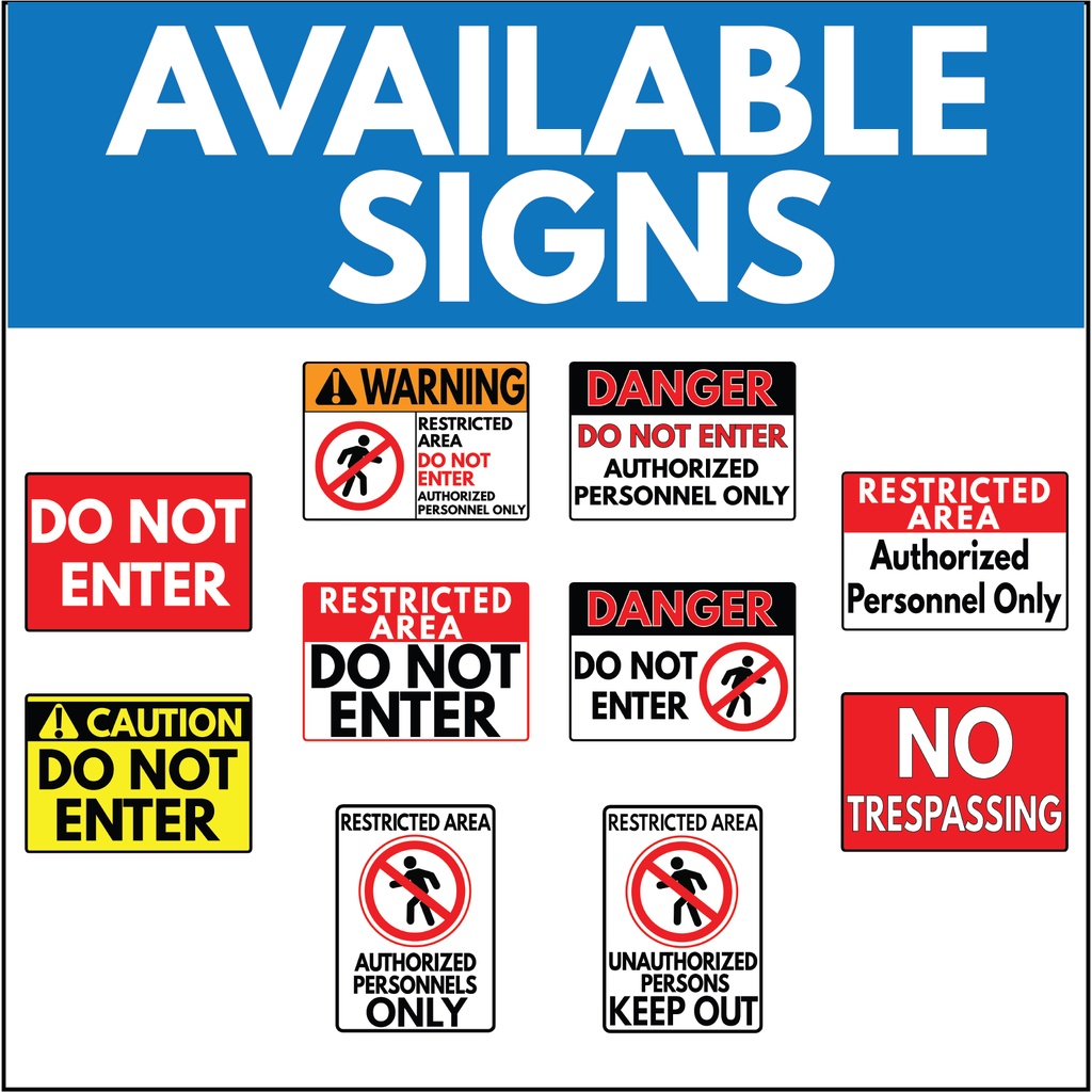 Restricted Area Signs, No Entry, Authorized Personnel Only, No ...