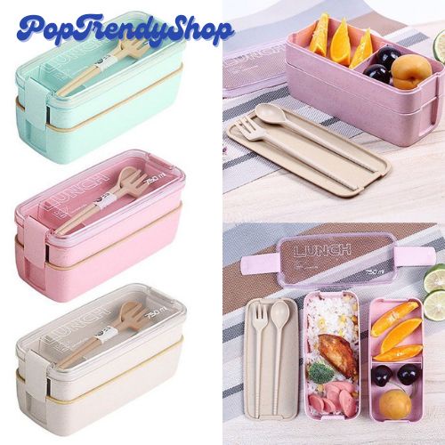 Wheat Straw Meal Prep Containers Bento Box Japanese Lunch Box Kit with ...