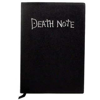 Japanese Anime Notebook + Feather Pen Writing Journal Death Note Costume Cosplay, Size: 8, Black