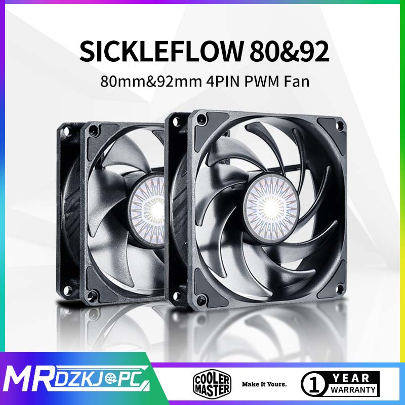 Cooler Master SickleFlow 80 AllBlack Square Frame Fan, Air Balance