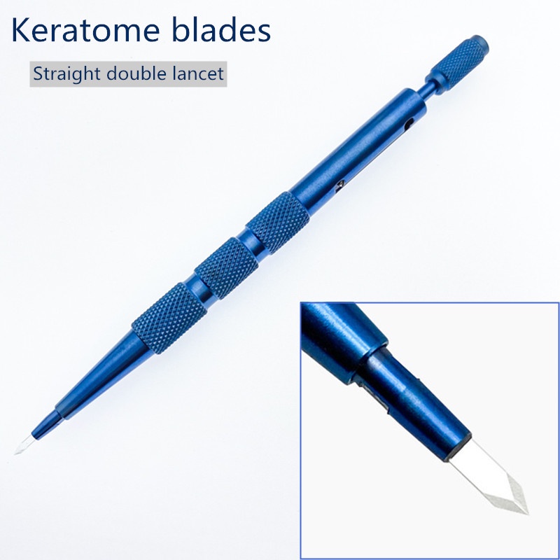 Ophthalmic Straight Double Lancet Sapphire Keratome Blades Ophthalmic