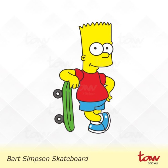 Bart Simpson Skateboard Cutting Sticker Car Sticker Laptop Simson