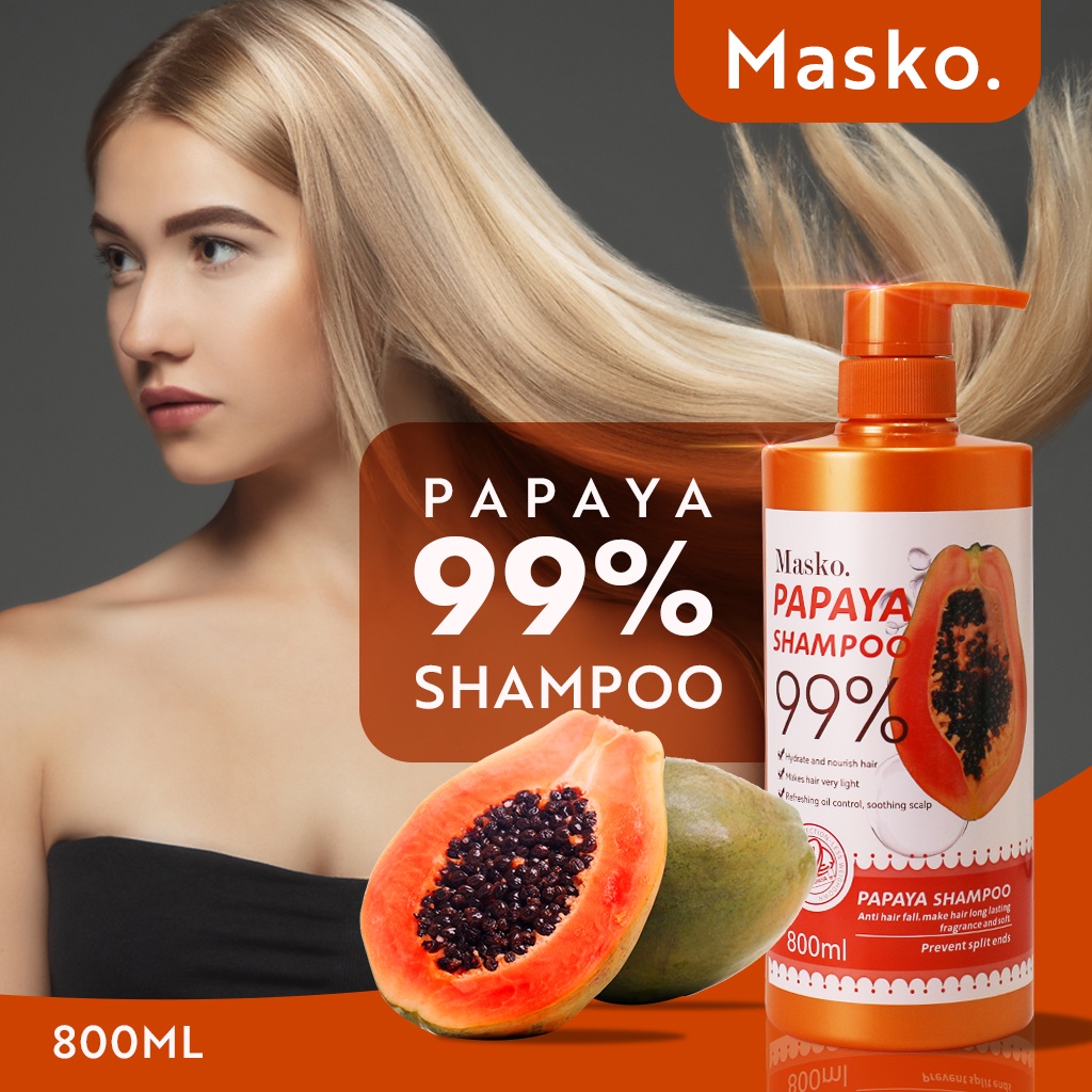 Masko. Papaya Extract Shampoo and Conditioner Hair Moisturizer Anti