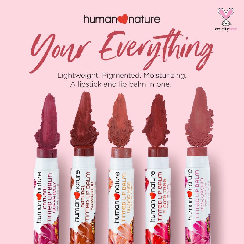 Human Nature Tinted Lip Balm 4g 100 % Natural(Moisturizes,Cools ...