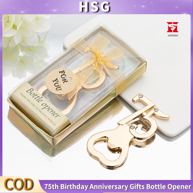 HSG* 75th Birthday giveaways Anniversary Gifts Bottle Opener Souvenir ...