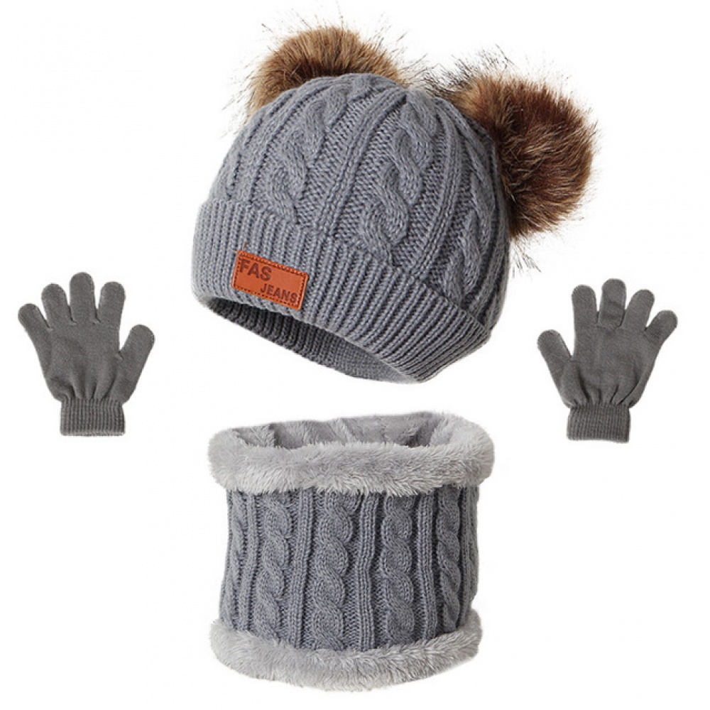 3PCS Cute Kids Hat Scarf Gloves Set Kids Winter Beanie Scarf Gloves Set with Knit Thick Warm Fleece Lined for 1 5 Years Girls Boys Toddler Shopee Philippines