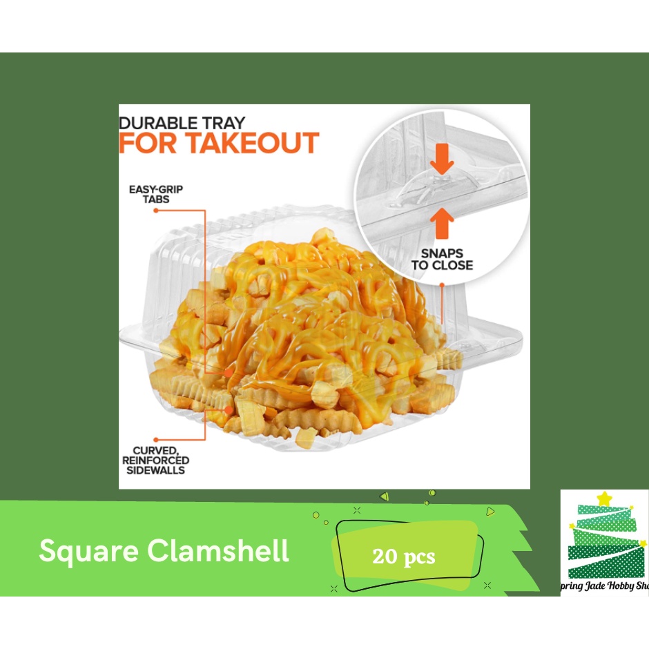 Spring Jade: Clamshell Square Pastry Plastic Container |WF168| C306 ...