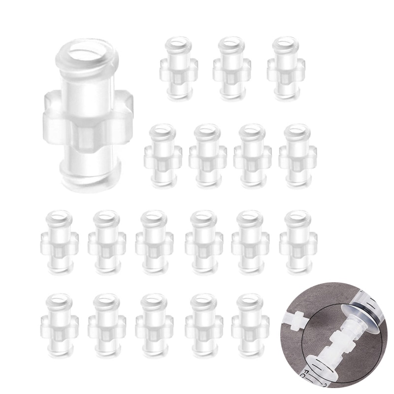 10-50Pc Transparent Female To Female Coupler Luer Syringe Connector ...