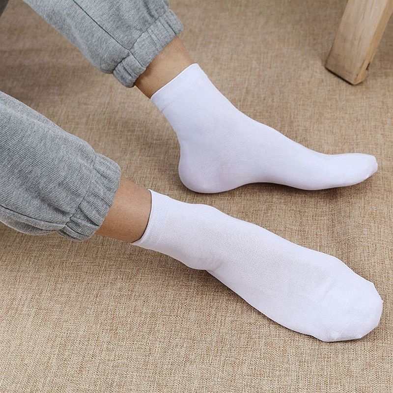 12Pairs C.s Club Cotton Ankle Plain White Sports Socks For Men&Women(36
