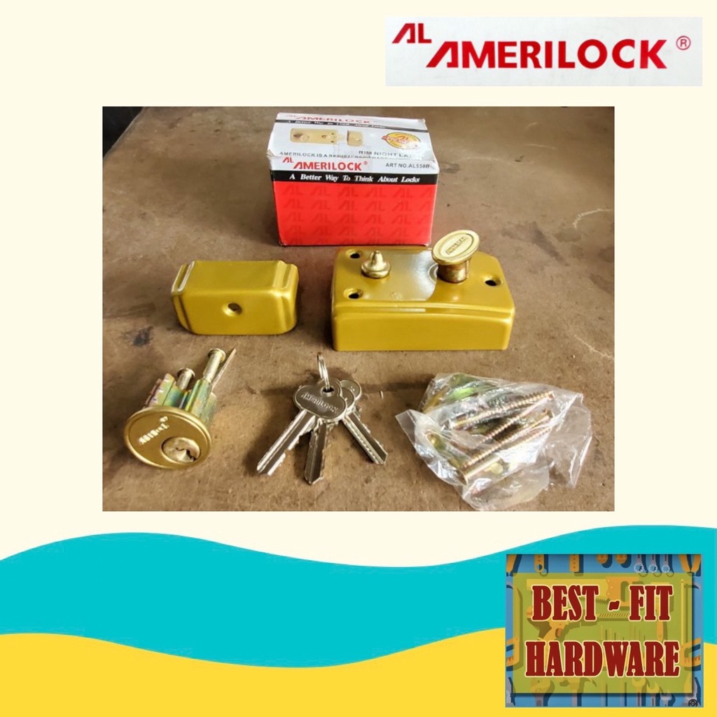 AMERILOCK RIM NIGHT LATCH AL 558B SET / WHOLESALE | Shopee Philippines