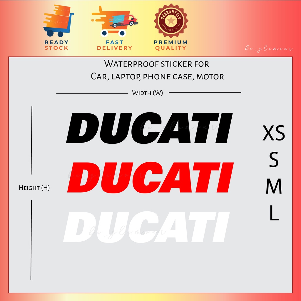 DUCATI Sticker Reflective stiker racing motogp motorsport superbike ...