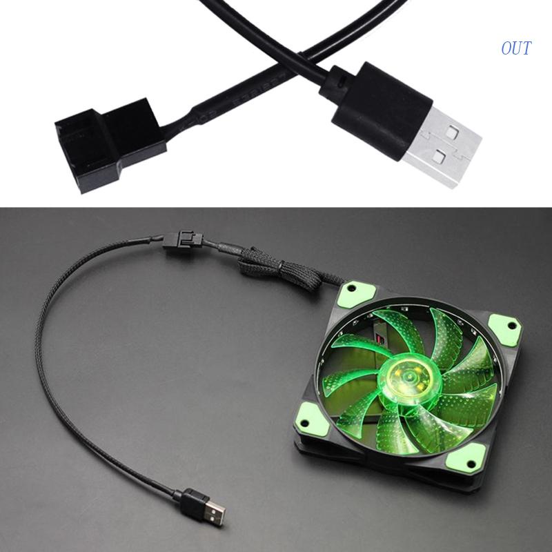 OUT 30CM USB to Molex 4 Pin Fan Cable for Computer for Case Chassis