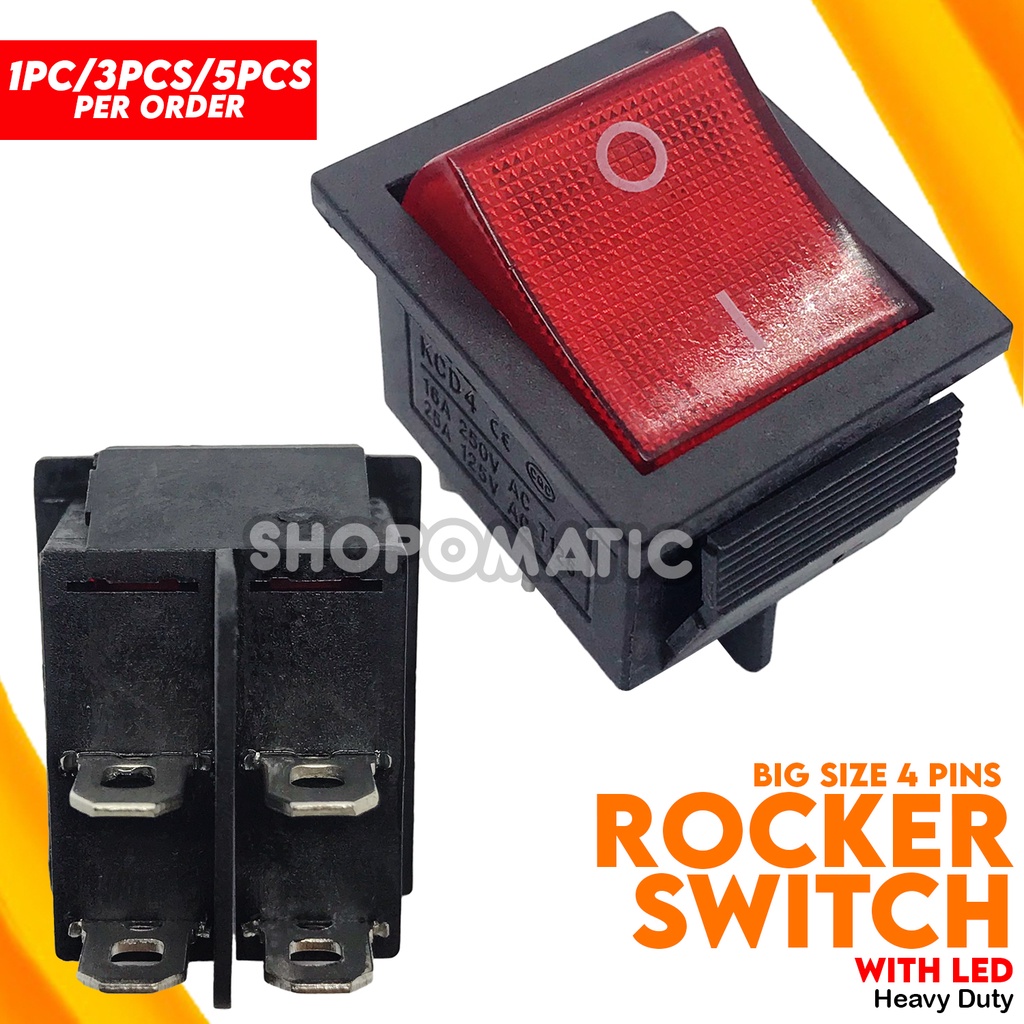 🟧 POWER SWITCH ON/OFF, 6A 15A 250v AC with 4 PIN 🟧 | Shopee Philippines