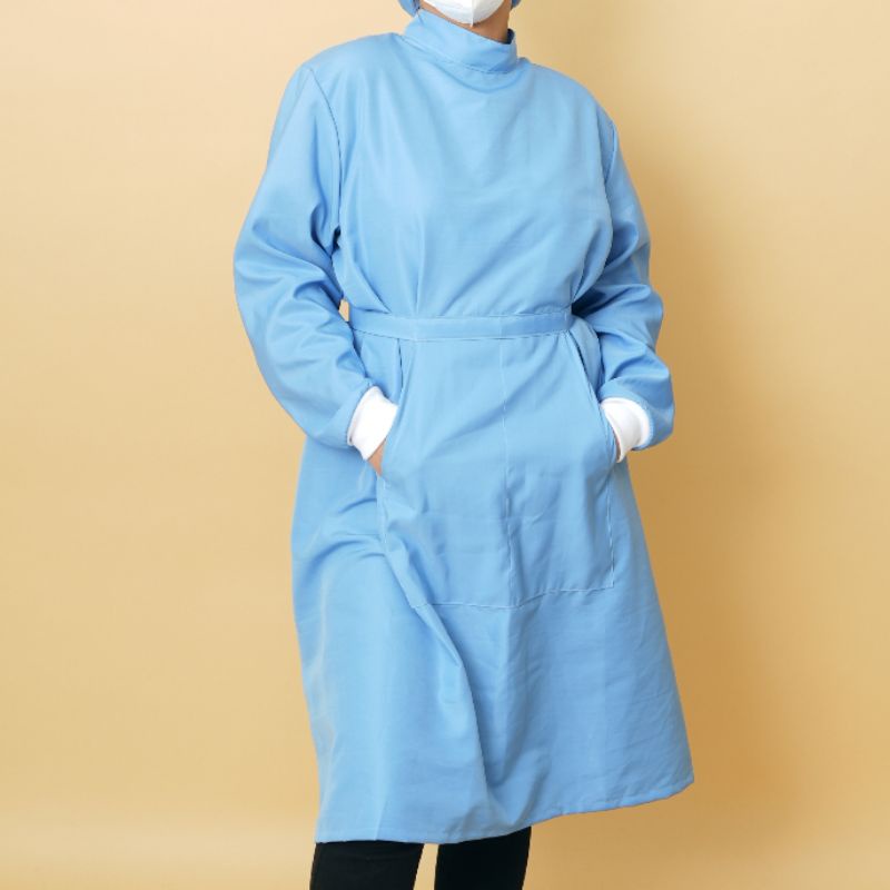 "Basic" UNISEX Water Repellent Microfiber Isolation Gown Lab Gown Smock