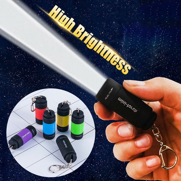 Mini Flashlight key chain light led torch Light USB Rechargeable flashlight  small flashlight Waterproof search light Camping light pocket flashlight