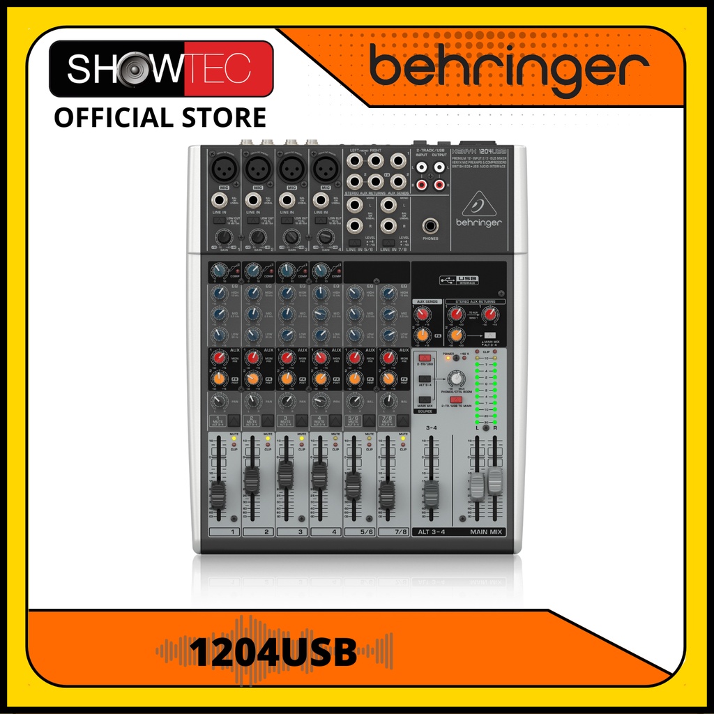 Xenyx 1204USB Premium 12Input 2/2Bus Mixer with XENYX Mic Preamps