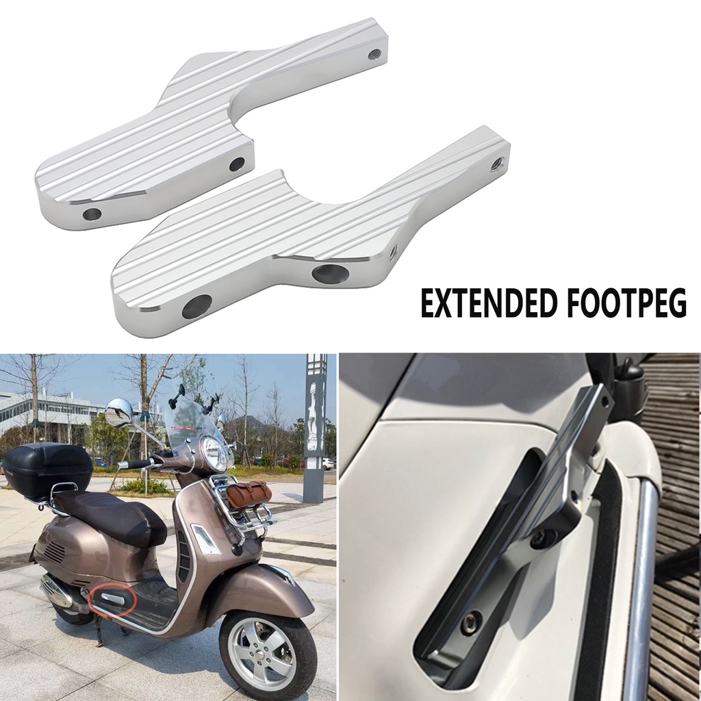 New Passenger Foot Peg Extensions Extended Footpegs for Vespa GT GTS