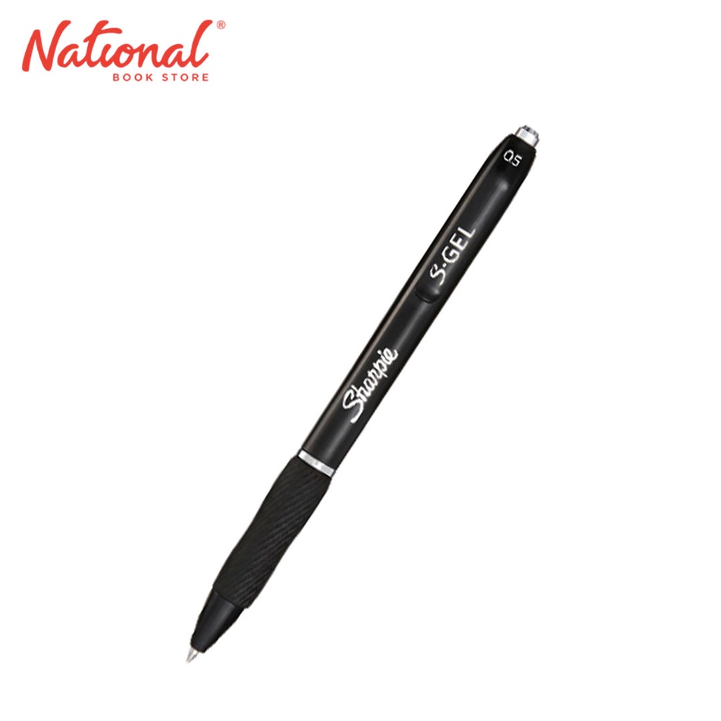 Sharpie S-Gel Black Barrel Retractable Gel Pen 0.5mm Black 4023651 ...