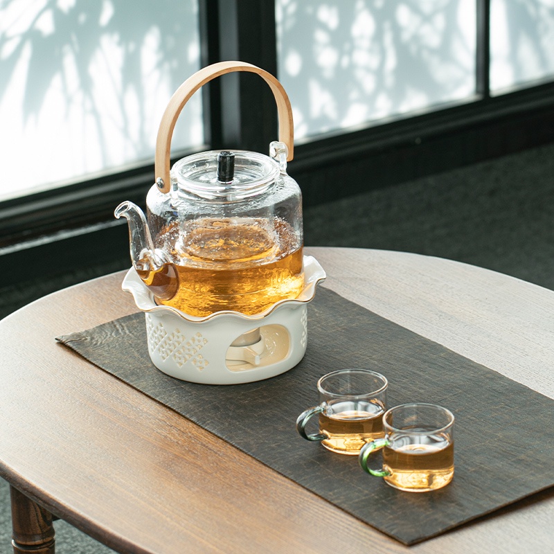 Teapot base Candle heating to keep warm Glass teapot Health and