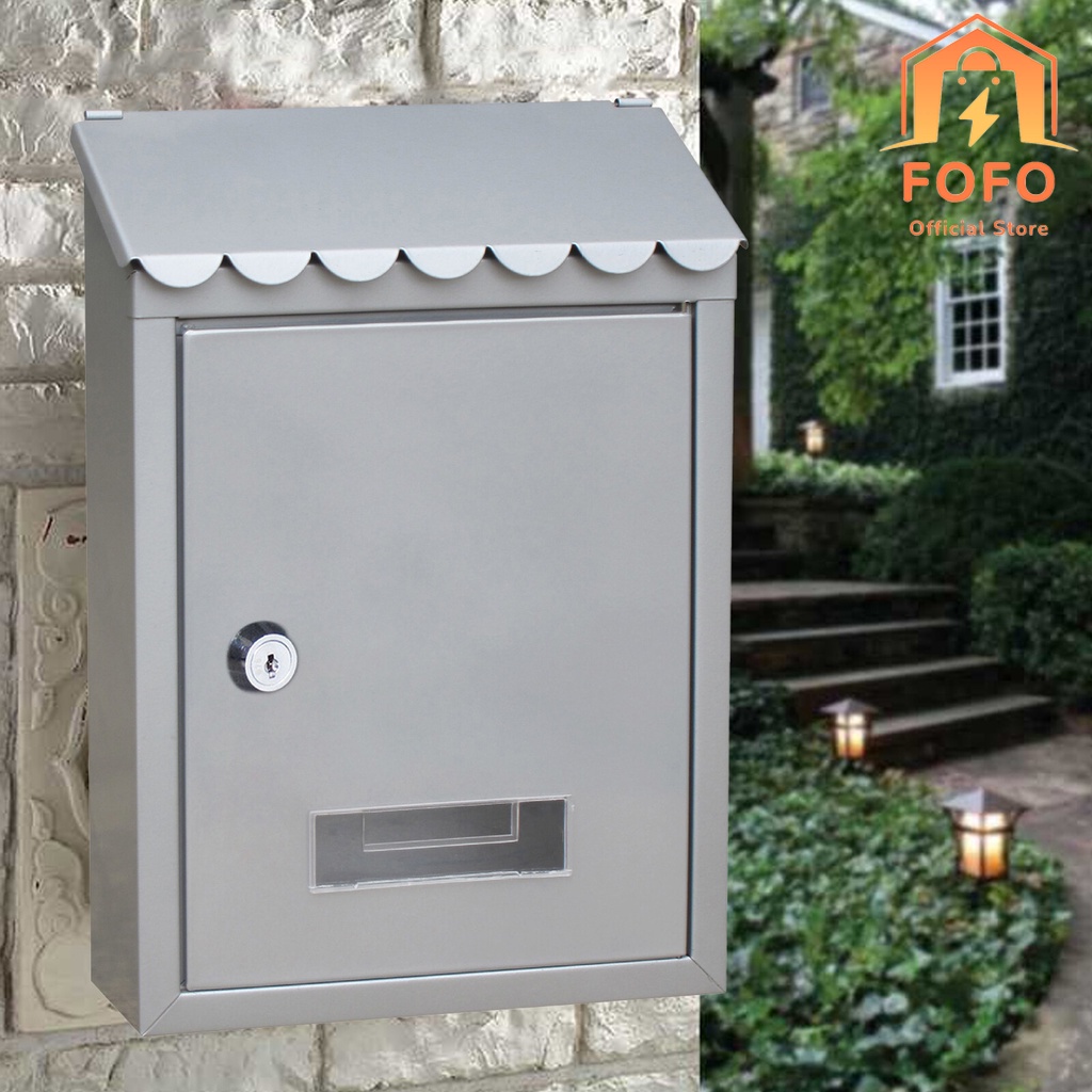 FOFO Mailbox Retro With Lock Letter Box European Garden Outdoor ...