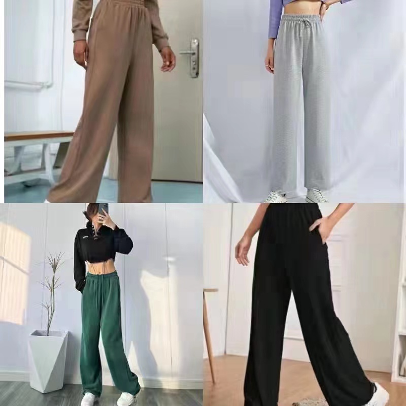 LAUREEN Wide Leg BAGGY Jogger Pants with Two Side Pocket for Women ...