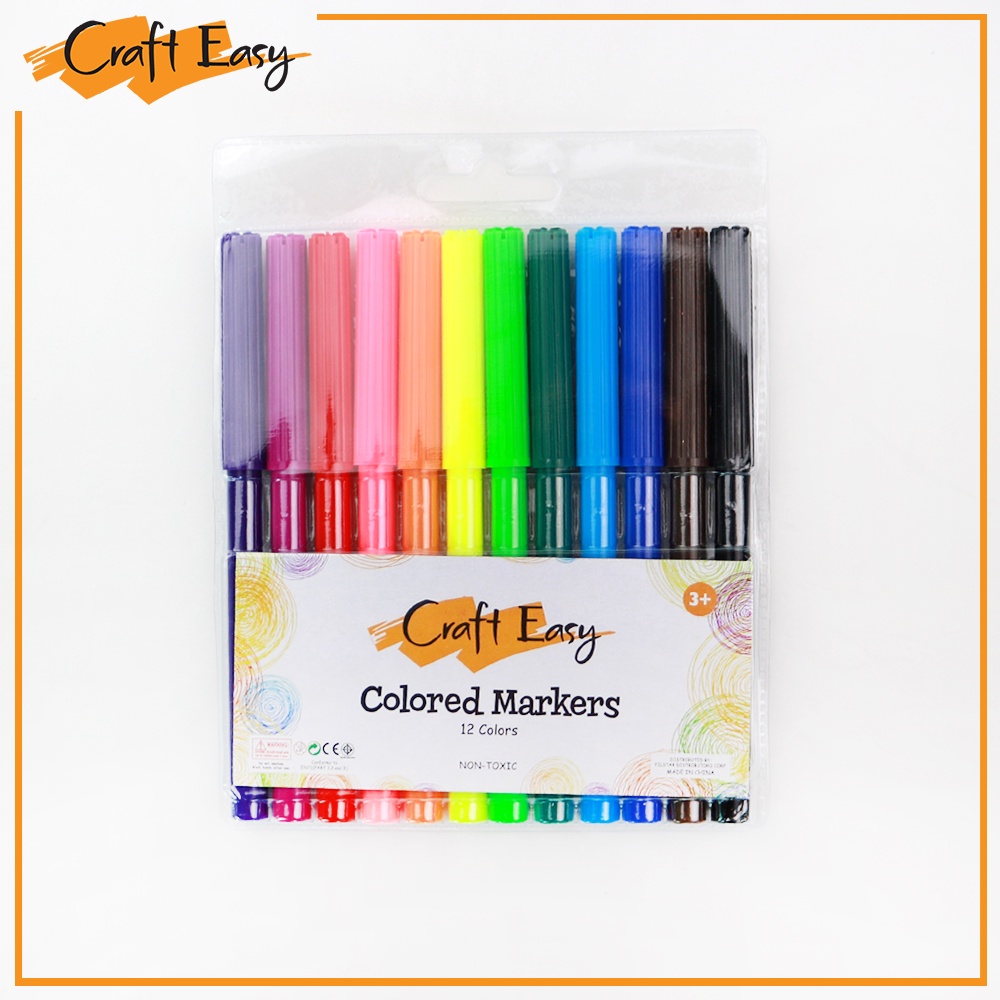 Craft Easy Colored Markers (Regular, Mini) 12 Colors | Shopee Philippines