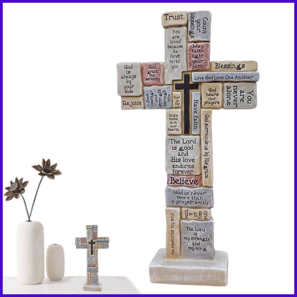 Christian Cross Statue Jesus Crosses Covered in Encouraging Words and ...