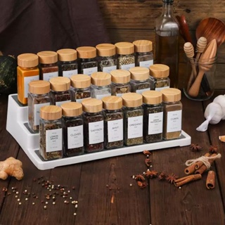 12Pcs Glass Spice Jar Set Empty Square Spice Container Set