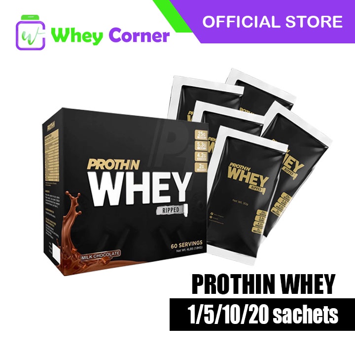 PROTHIN WHEY RIPPED 1 SACHET and 5 SACHETS TRIAL PACKS CHOCOLATE AND ...
