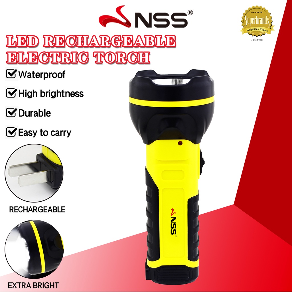 NSS LED Flashlight Super Bright High Lumens Handheld Rechargeable ...