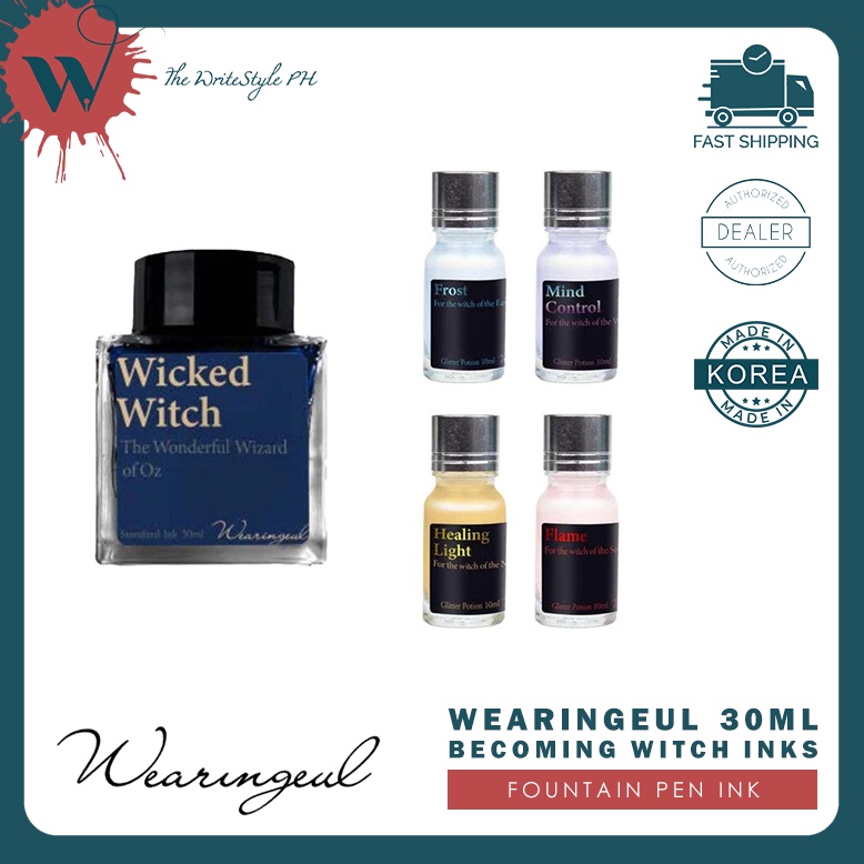 Wearingeul Fountain Pen Ink (30ml) Wicked Witch Ink + Glitter Inks ...